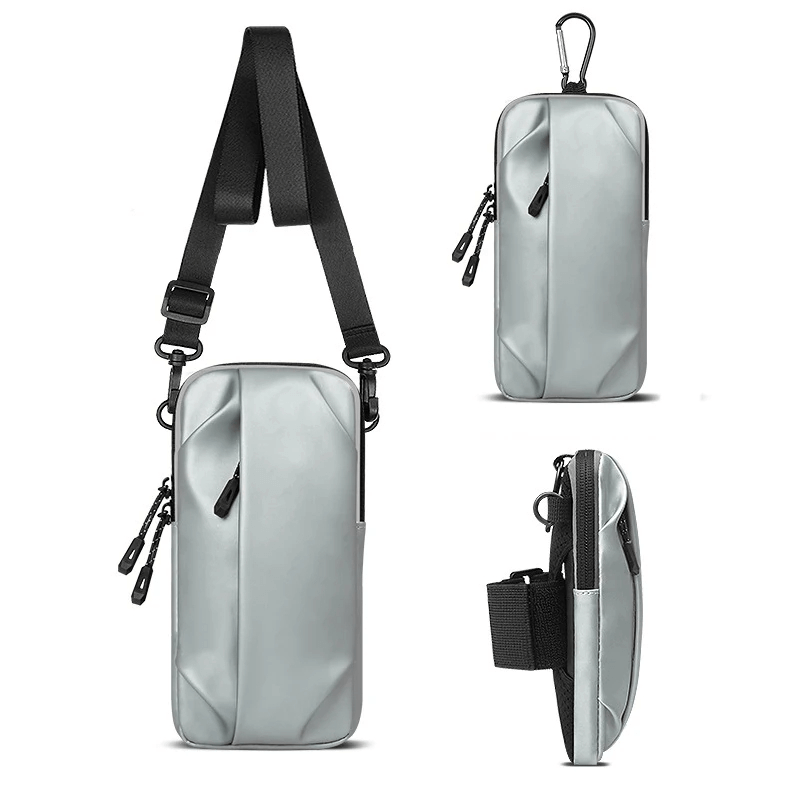 Sleek black multifunctional bag SF2058 with minimalist design, perfect urban-style shoulder pouch for running accessories.